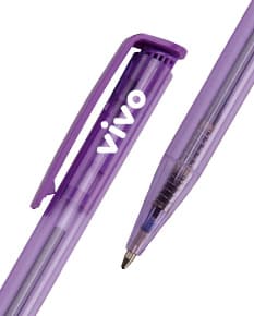 Caneta plástica colorida, ideal para escrita, desenho e assinaturas. Feita de plástico e metal, com ponta afiada. Inclui várias cores vibrantes como amarelo, laranja, rosa e prata. Perfeita para uso em escritórios, escolas e em trabalhos artísticos.