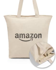 Sacola de algodão marrom vazia para compras e presentes, feita de material reciclável e ideal para embrulhar seus brindes. Leve e prática, perfeita para o seu negócio. Adquira já!