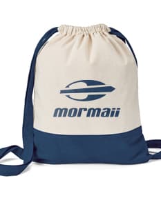 Mochila de algodão preta com bolso, feita de material brilhante e resistente. O objeto único possui zíper, alça e é utilizado para viagens, compras e armazenamento de roupas.