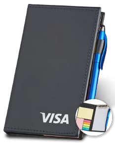 Kit para anotações com caneta de couro - ideal para reuniões de negócios e estudos. Prático e portátil, possui página em branco para suas anotações. Organize suas ideias com estilo!