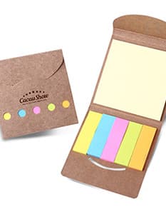 Mini bloco de anotações ecológico perfeito para manter suas ideias organizadas. Feito em papel reciclado, este bloco é prático e sustentável. Ideal para anotações rápidas no dia a dia. Adquira já o seu!