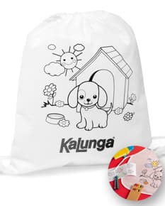 Mochila saco para colorir - O presente perfeito para estimular a criatividade! Personalize e presenteie com esta mochila interativa que proporciona diversão e aprendizado. Ideal para celebrações e presentes personalizados. Adquira já a sua!