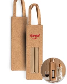 Sacola para garrafa de segurança em metal para compras - Proteja sua garrafa com estilo e segurança com esta sacola resistente com fecho de combinação. Ideal para o seu negócio de brindes!