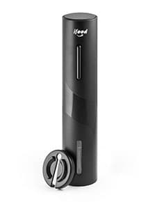 Saca Rolhas Elétrico Moderno e Prático - Ideal para Brindes Corporativos e Presentes Especiais. Automatize o processo de abrir suas garrafas de vinho com este dispositivo tecnológico e elegante. Com design em metal prateado e preto, é perfeito para uso pessoal ou para presentear em eventos de negócios. Aproveite a praticidade da tecnologia para abrir suas garrafas com facilidade e elegância.