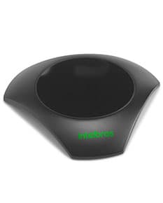 Imagem de um carregador wireless moderno e tecnológico, ideal para escritório ou home office. Seu design prateado e vazado o torna um acessório elegante e funcional. Compatível com diversos dispositivos eletrônicos, é a opção perfeita para quem busca praticidade e estilo. Nunca mais se preocupe com cabos emaranhados, experimente a liberdade da carga sem fio!
