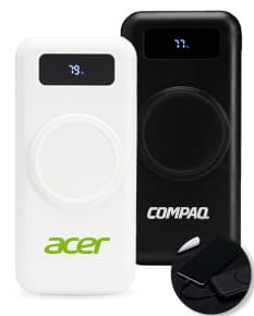 Power bank com capacidade de 10.000mAh com tecnologia de indução, ideal para carregar dispositivos eletrônicos como celulares, tablets e outros aparelhos. O design moderno e prático permite carregar o power bank sem a necessidade de cabos, proporcionando maior comodidade. Perfeito para uso em viagens, festas e atividades ao ar livre. Cor preta, garantindo um visual elegante e discreto.