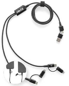 BERTOZZI Cabo USB superrápido 6 em 1 em alumínio 20 reciclado e PET 4 reciclado permitindo a tranferência de dados